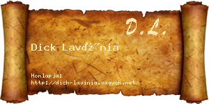Dick Lavínia névjegykártya